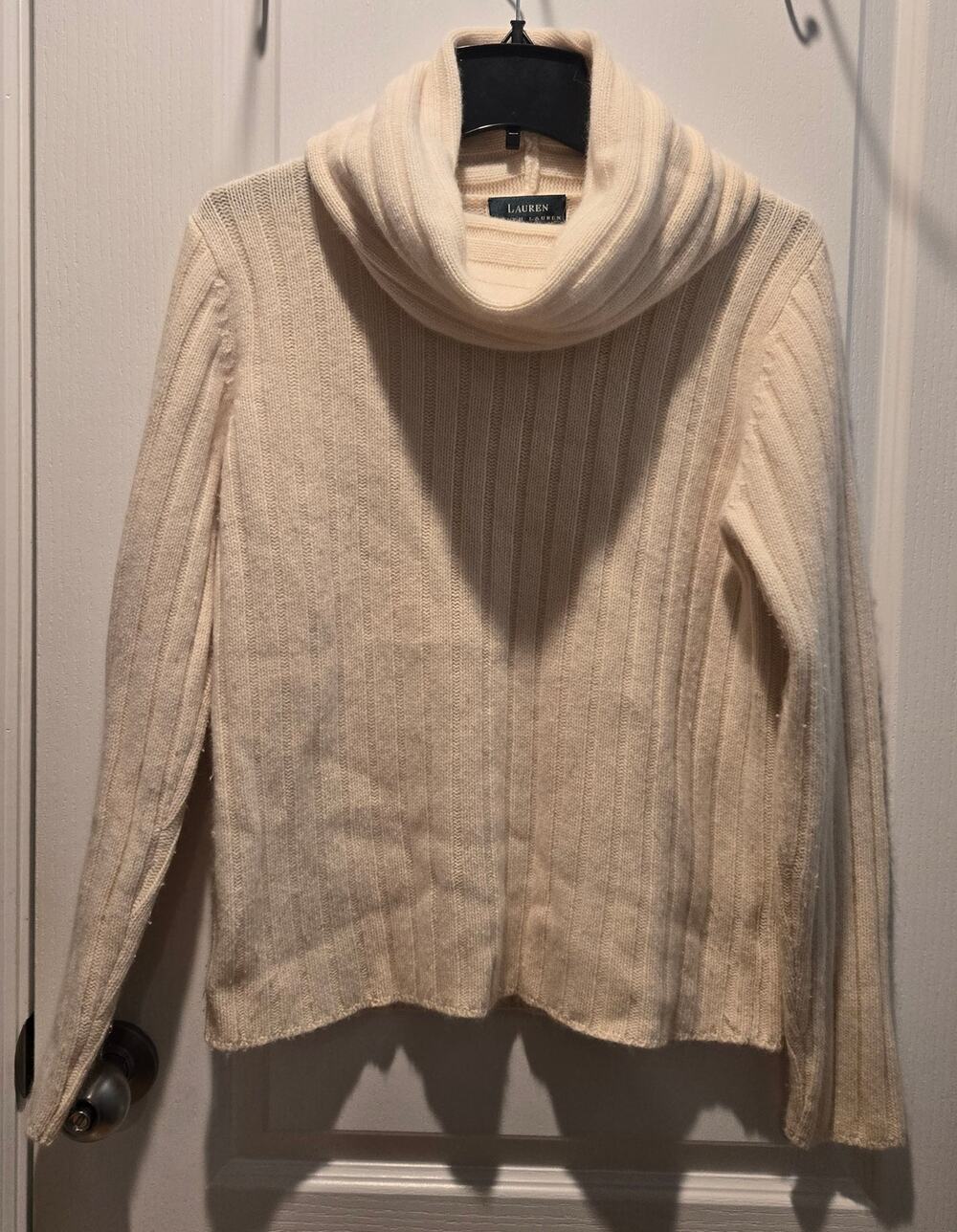 VTG Lauren Ralph Lauren Wool Angora Rabbit Cashmere blend cowl neck sweater sz M